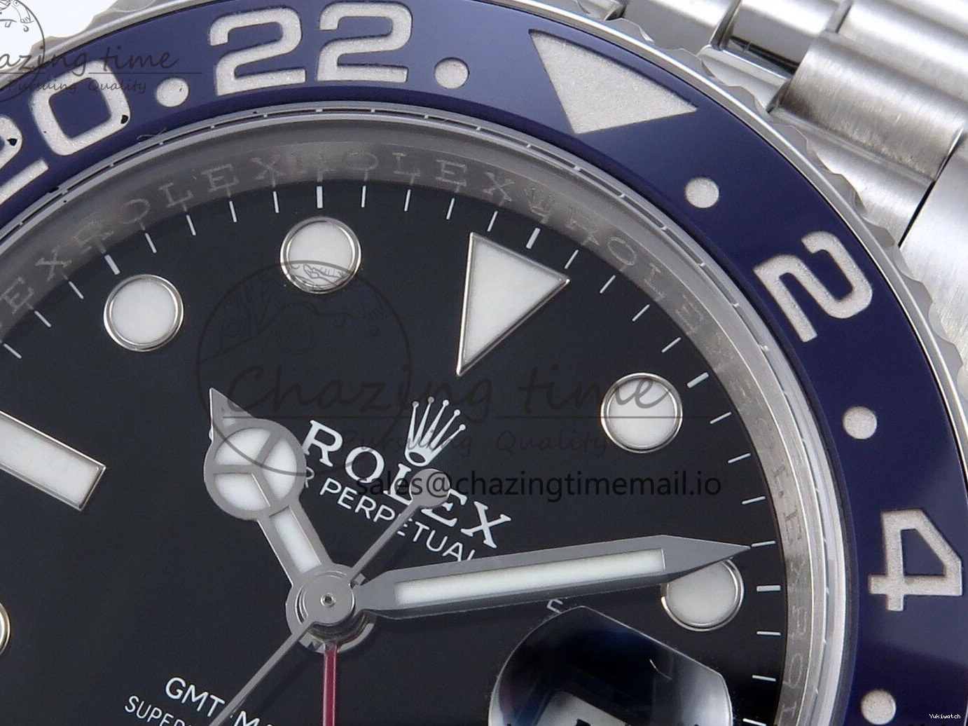 QF+ Bezel 1:1 Edition Blue Best Master II BLRO Steel 904L on SS SH3285 Dial Red 126710 GMT Black Bracelet 0427